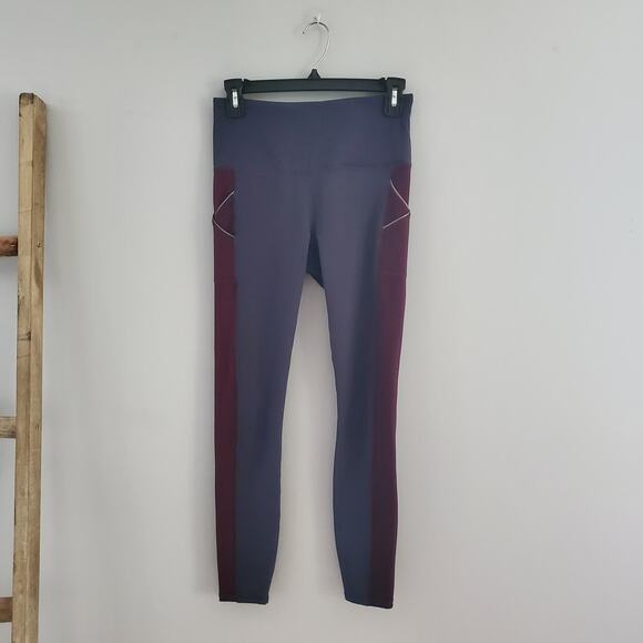 GAIAM Women's Gray Maroon Yoga Leggings Size S - Picture 1 of 5